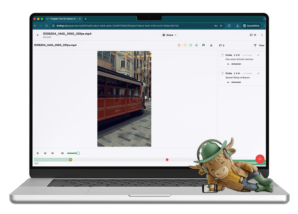 Mit draftgo können Videos effizient gereviewed werden