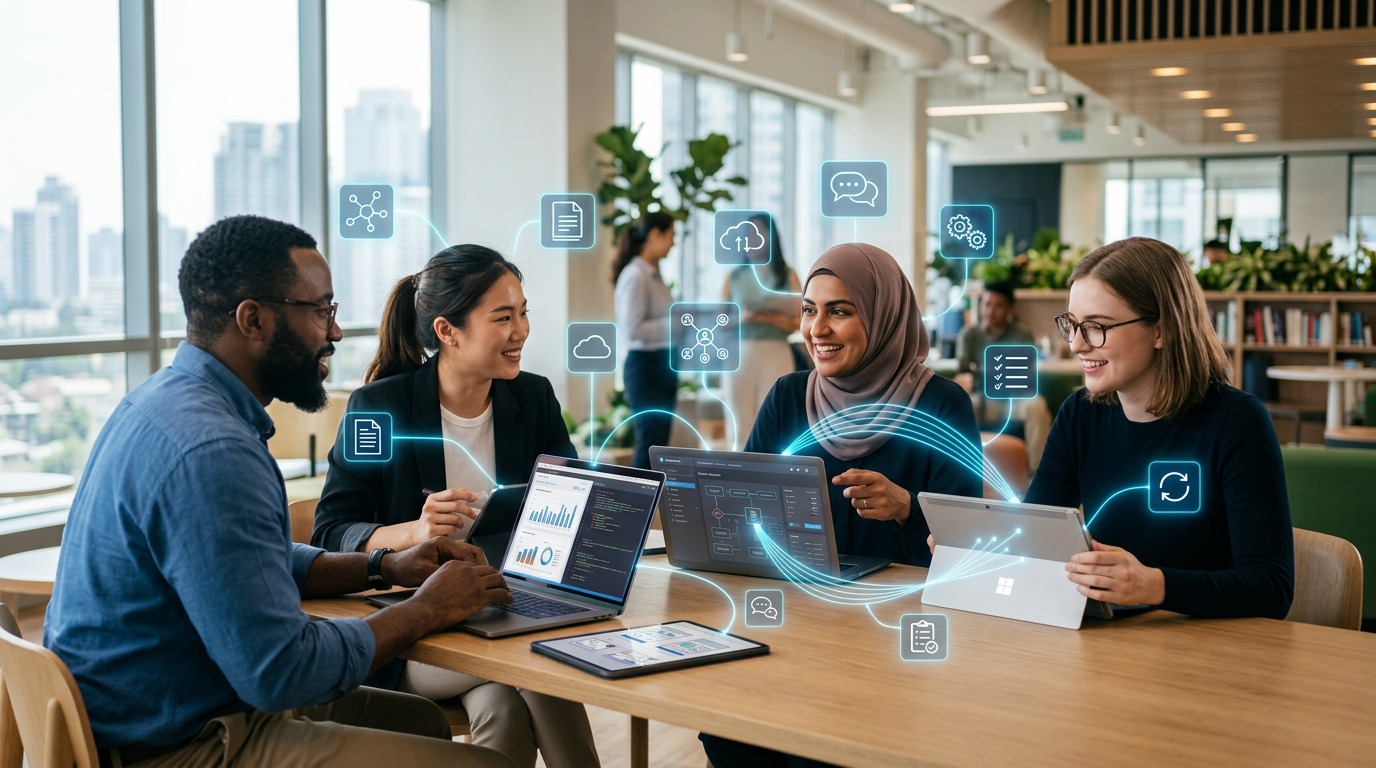 Kollaboratives Arbeiten: Die 4 Säulen für effiziente Team-Workflows