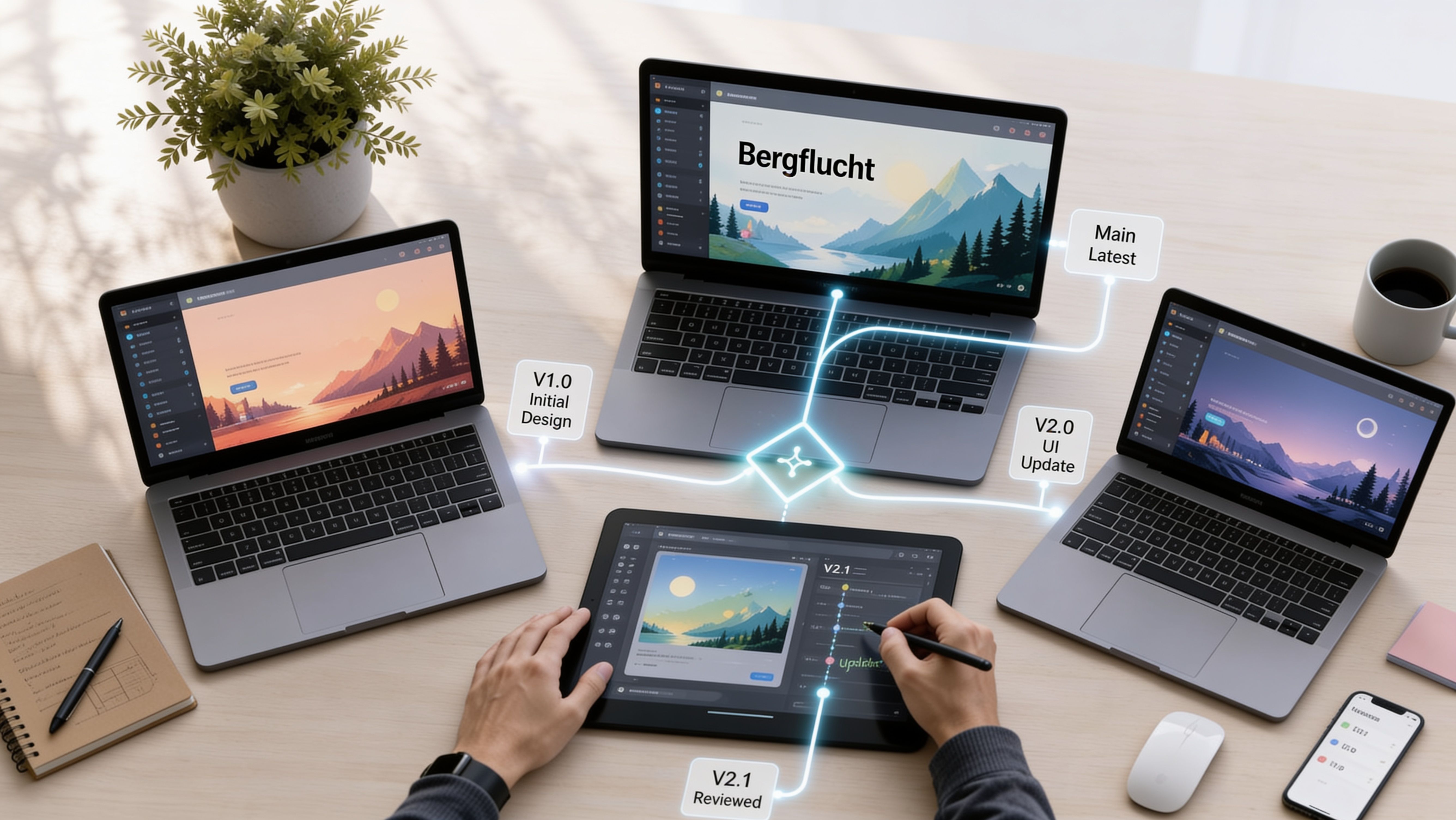 Version-Control-Workflows erklärt für Design und Proofing